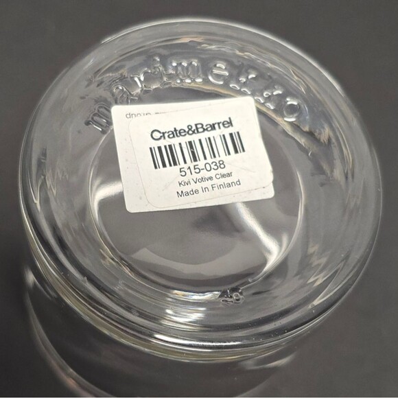 MARIMEKKO KIVI Clear Votive Tea Light Candle holder FINLAND Crate & Barrel - Picture 2 of 8